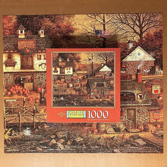 Vintage 1997 Autumn at Stony Creek Charles Wysocki 1000 Piece Puzzle - Complete - Picture 2 of 7